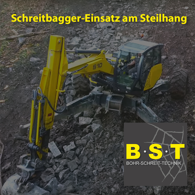 Schreitbagger-Einsatz am Steilhang